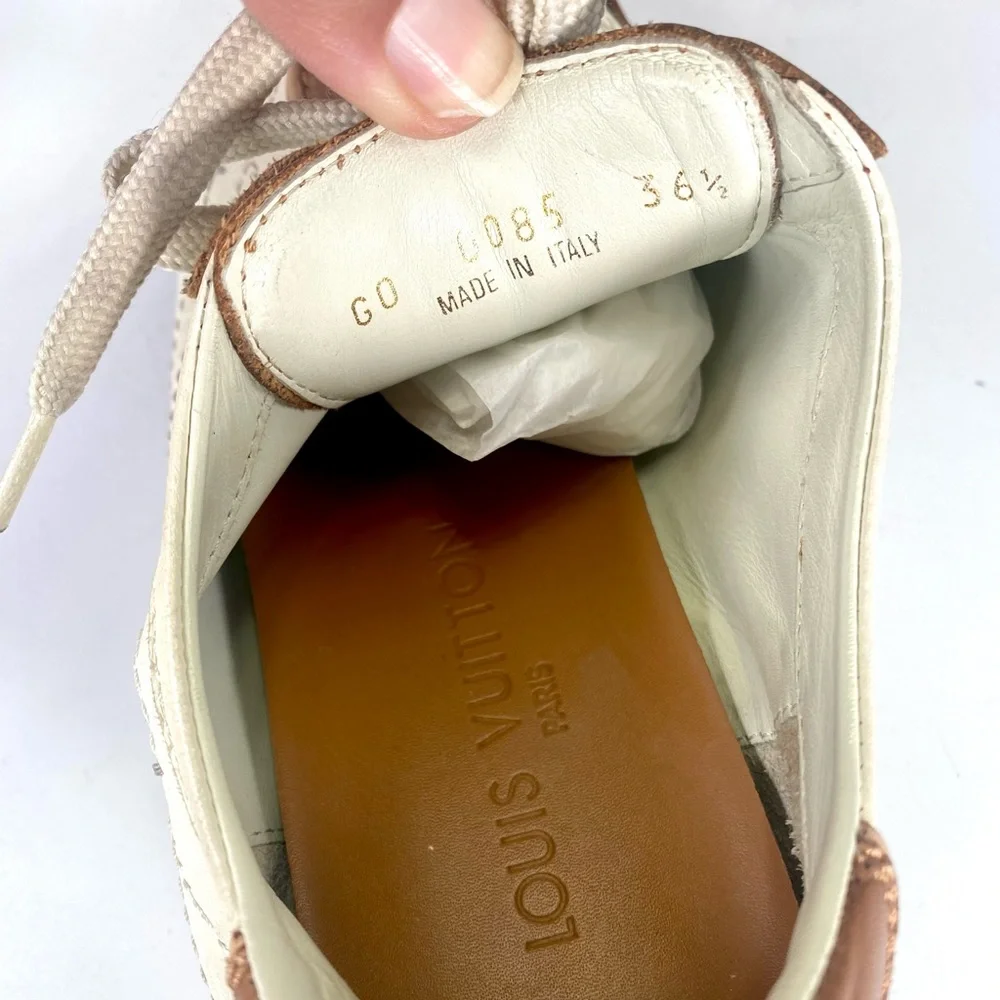 Louis Vuitton Leather Sneakers Size 36.5 / 7 G0 0085 - Picture 8 of 9